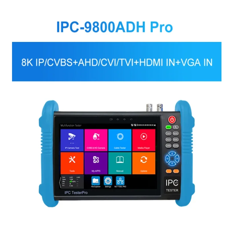 IP Camera Tester 8K 8MP CCTV IPC Tester poe Monitor IPC 9800adh pro H.265 4K Video Display Tester Monitor PTZ IP camera Tester