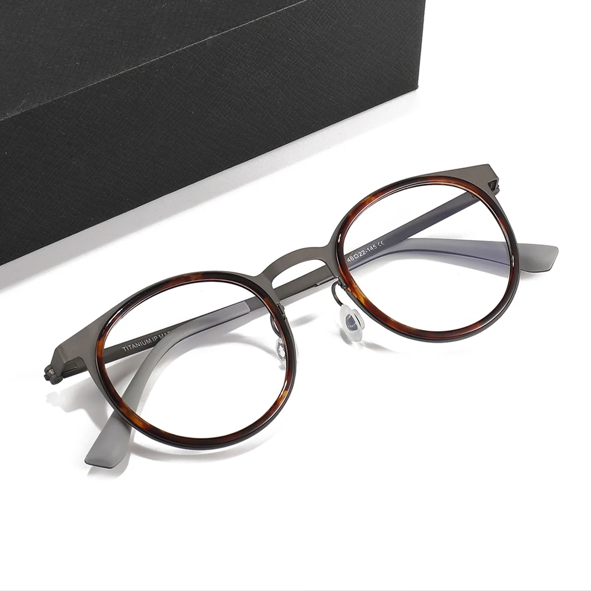 

FYTOO Titanium Round Eyeglasses 2 Colors Non-Prescription 11.9g Lightweight Daily Fashion Eyewear 9705