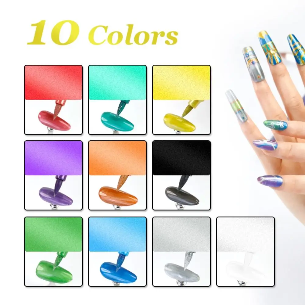 

10-colour Nail Art Markers Double-ended Soft-tip Nail Art Pens Set Waterproof Art Nail Decoration Nail Art Graffiti Pen Painting