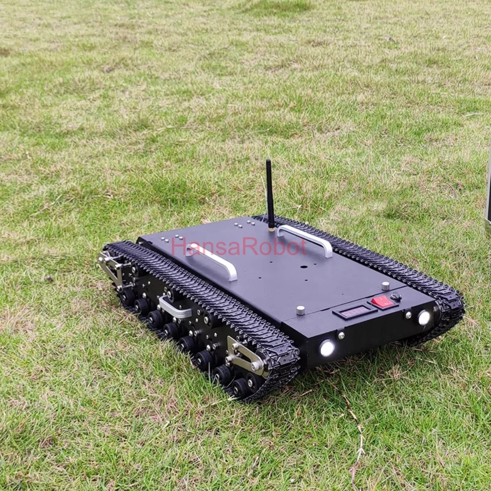 30 kg di carico 2WD serbatoio in acciaio inossidabile telaio cingolato robot fuoristrada incrocio di ostacoli RC Smart Car con motore DC ad alta potenza ROS