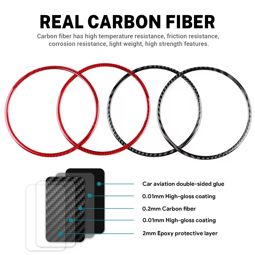 Carbon Fiber Door Speaker Ring Cover for Fiat Panda 2003 2004 2005 2006 2007 2008 2009 2010 2011 LHD RHD Panel Trim Decoration