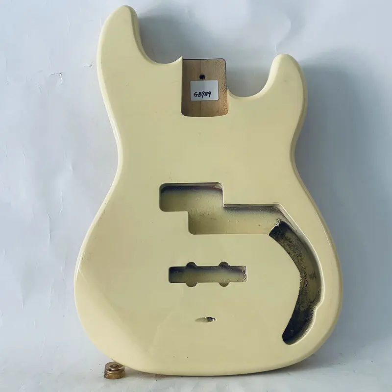 

GB989 Ice Cream Color 4 Strings Electric Bass Body PJB Pickups Solid Basswood with Damages DIY Guitar Parts for Replacement