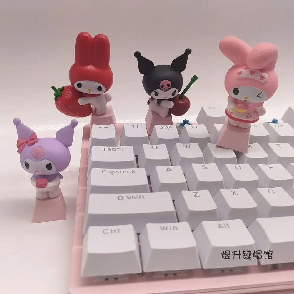 Cute Sanrio Kuromi Melody Cinnamon Roll Transparent Keycap Creative Single Sex 3D DIY Customized Mechanical Keyboard Esc Keycap