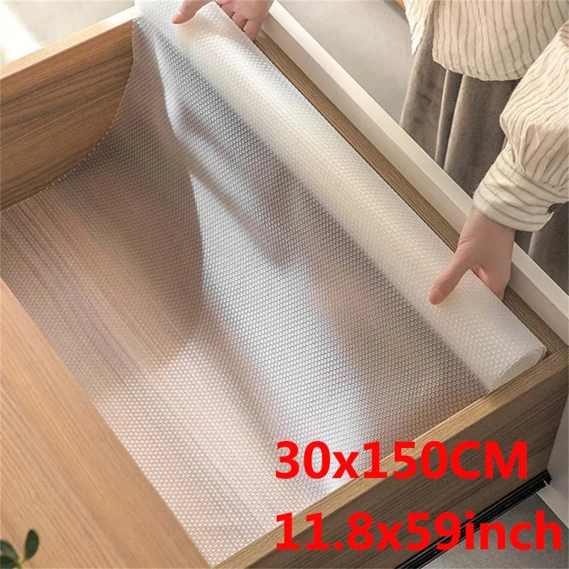 

30x150CM Reusable Drawer Mat Shelf Cover Liners Non Slip Waterproof Closet Placemat Table Pad Paper Cabinet Mat Oil-proof Liners