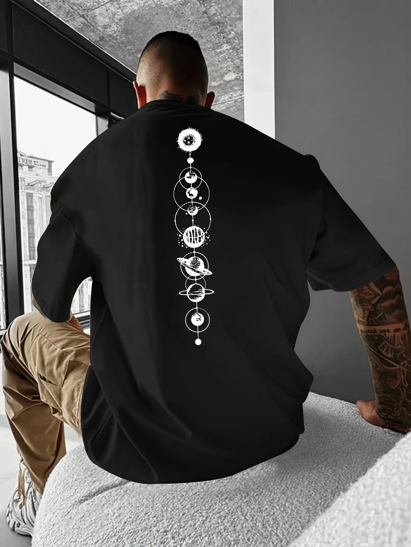 

Men's 220g Cotton Galaxy Tee - Cool Space Print Perfect Fit Everyday