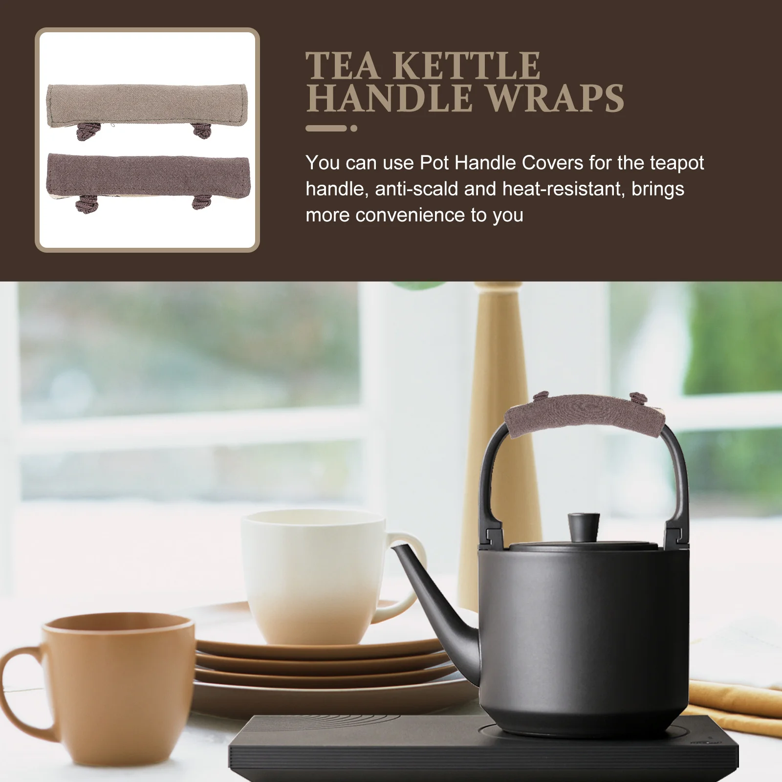2 قطعة مقبض إبريق الشاي قفازات مكافحة تحرق غطاء مقاومة للحرارة لوازم المطبخ العملي مريحة استخدام وعاء مقبض يغطي #1