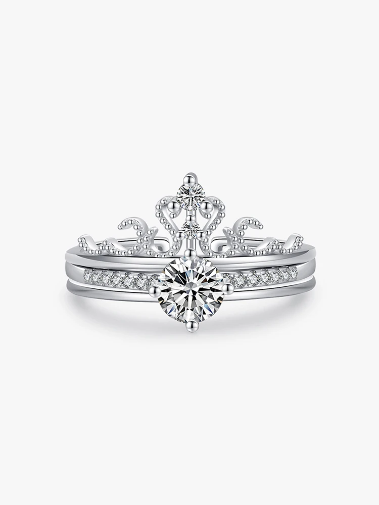 

Dawn's Jewel S925 Sterling Silver Light Luxury Line Crown Open Set Ring Niche Fold Wear Index Finger Accessory