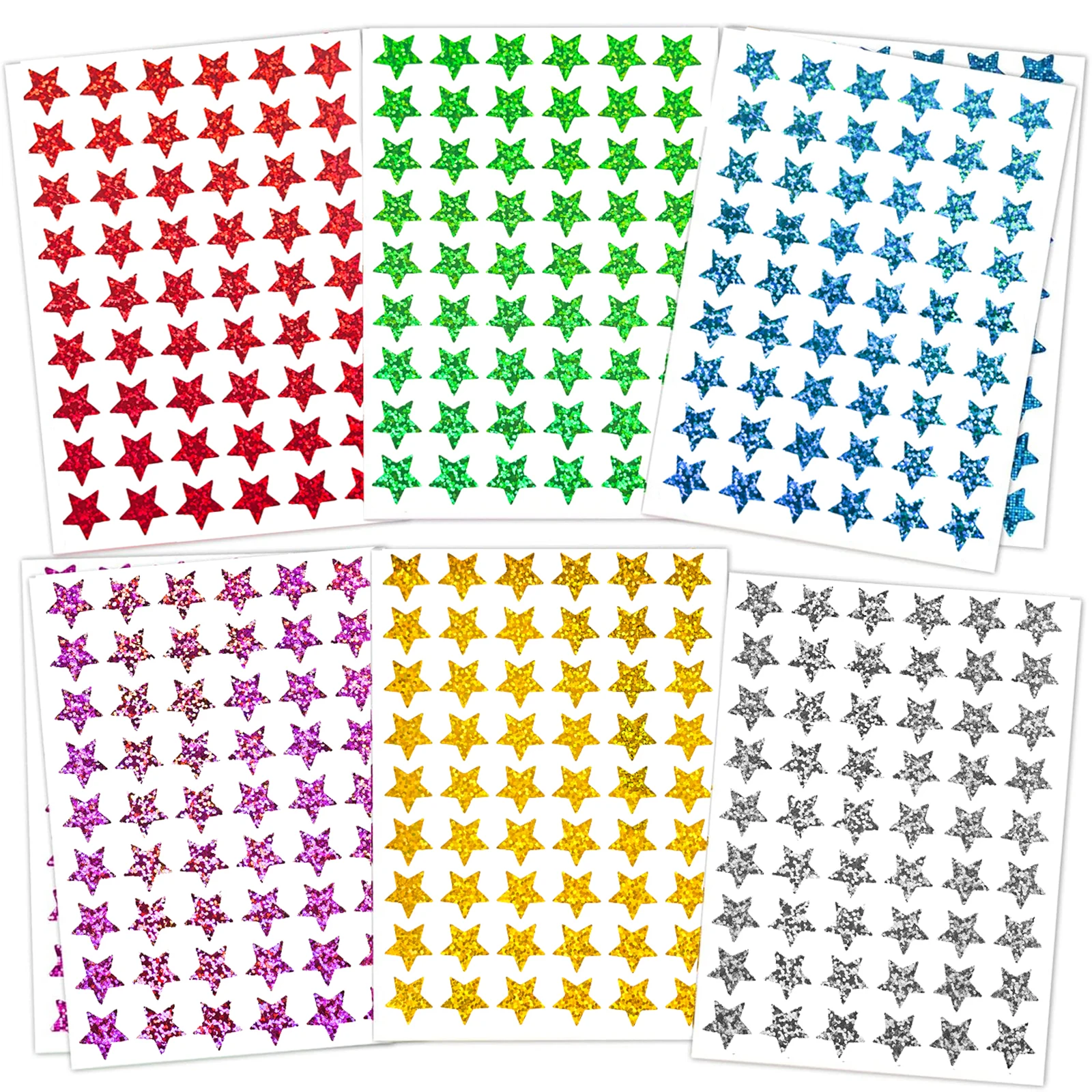 30 ورقة 6 ألوان ملصقات نجوم صغيرة ثلاثية الأبعاد لمكافأة الأطفال، مخطط السلوك، مستلزمات المعلم لطلاب الفصول الدراسية المدرسية، 0 #1