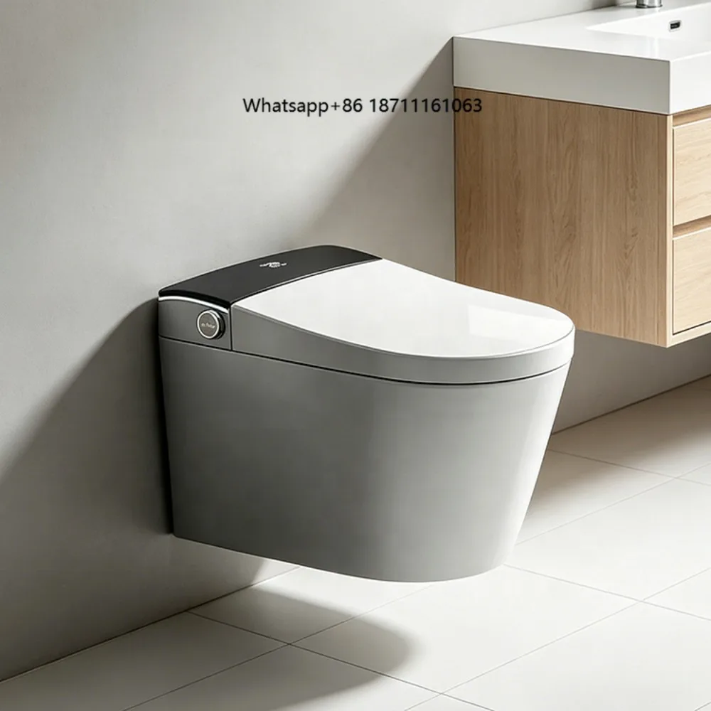 Wall-Hung Smart WC with Automatic Ceramic Bidet Electric and Built-in Water Tank Intelligently Designed Intelligent Toilet