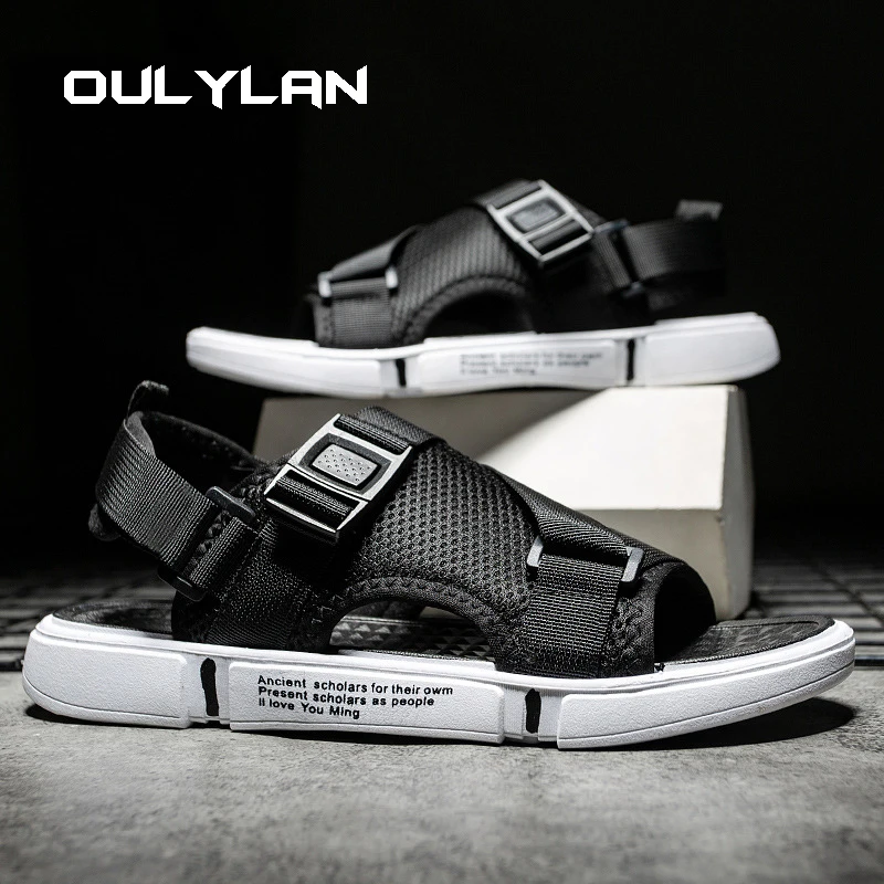 Sandalias suaves y cómodas para hombre, zapatos antideslizantes de alta calidad, sandalias de playa tejidas, sandalias de gladiador masculinas,