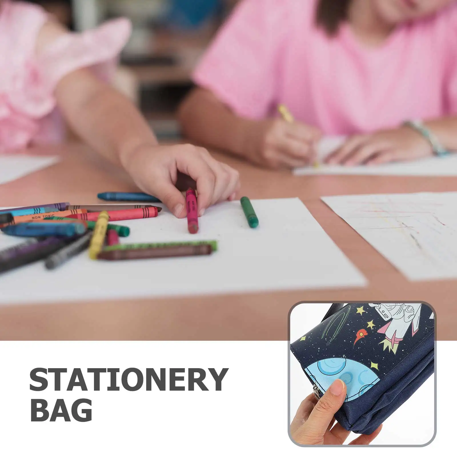 

Multifunction Pencil Stationery Bag Students Pencil Bag Large Capacity Storage School Supplies Zipper Pen Pouch