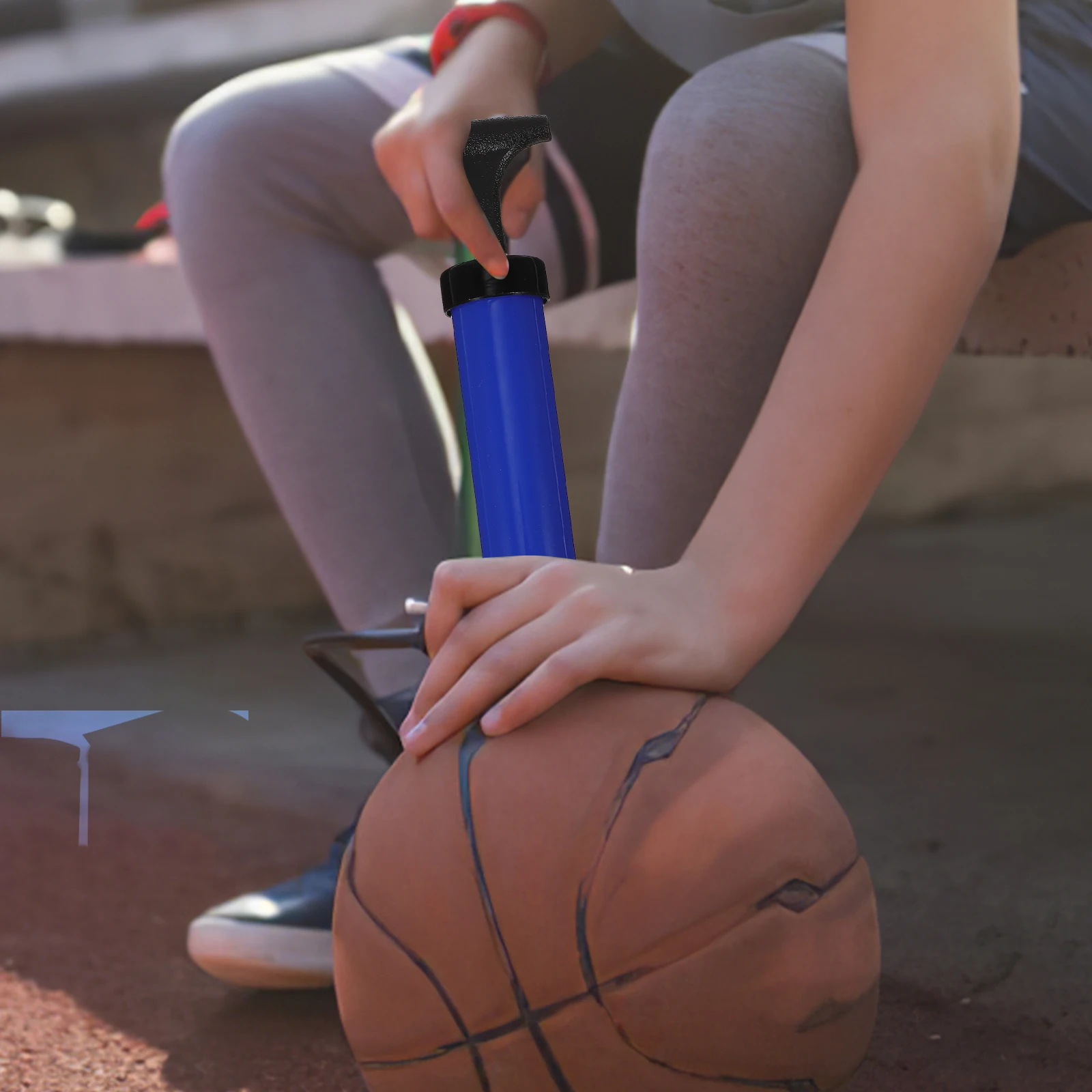 

9Pcs 8 Inch Sports Pump with Pin Needle Inflator for Basketball Football- 7 Gas Needles 1 Air Tube Tip (Blue)