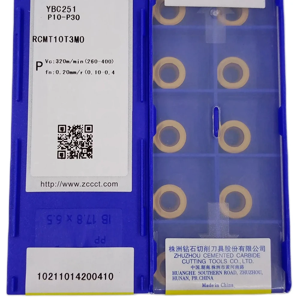 ZCC RCMT10T3MO Carbide Inserts Turning Inserts Tools RCMT CNC Metal Lathe For processing steel 10pcs/box