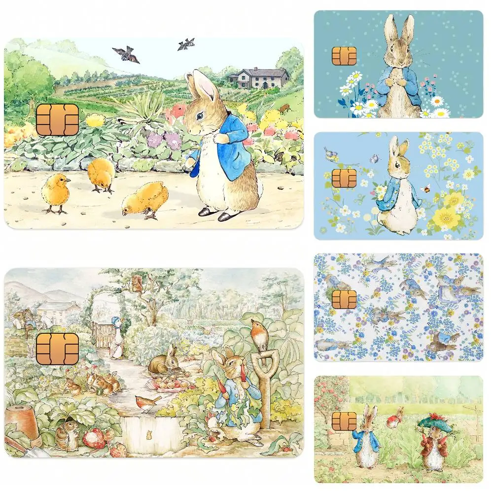Cute P-Peter Rabbit Credit Card Skin Stickers For Bank Card Bus Metro Card Sticker Waterproof Gift