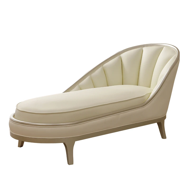

**French light luxury solid wood chaise longue American modern simple household fabric chaise longue