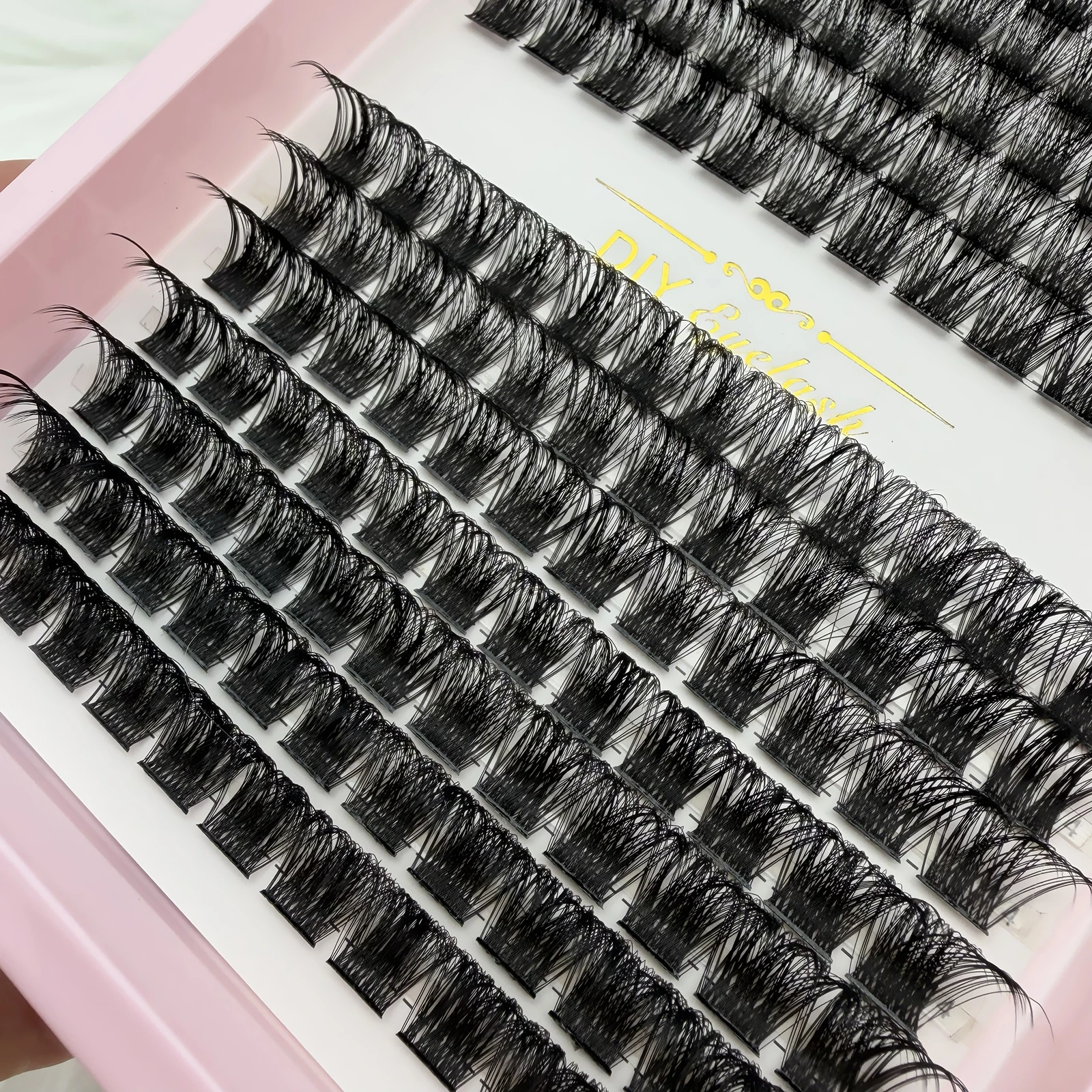 D Curl Lash Clusters 8–16 mm flauschige Wispy DIY Wimpernverlängerung, natürlicher Look, wiederverwendbare falsche Wimpern für das tägliche Make-up