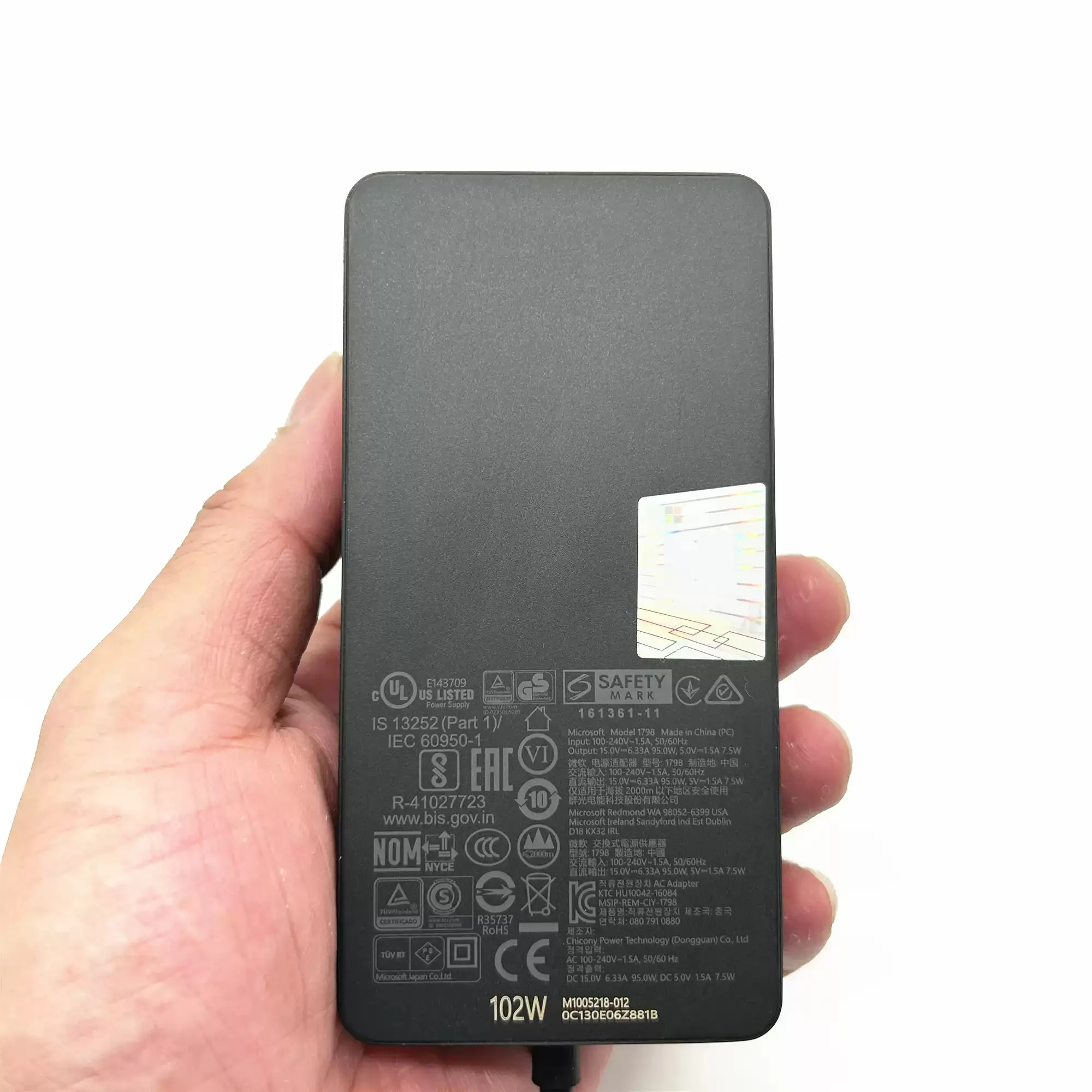 Original 102W 15V6.33A Laptop Adapter Charger for Microsoft Surface Pro 3 4 5 6 7 8 9 Book1 2 Laptop