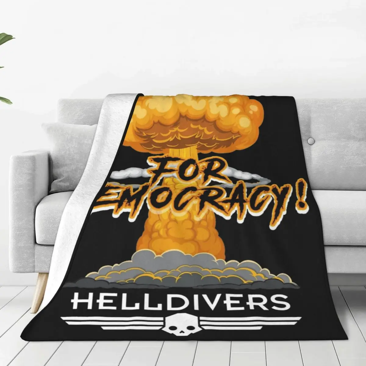 Helldivers For Democ Blanket Fleece Print Helldivers 2 Game Multifunction Lightweight Throw Blankets for Bed Couch Bedding Throw