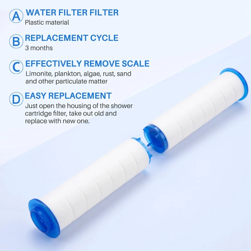 10Pcs Replacement Shower Filter For Hard Water - High Output Shower Water Filter To Remove Chlorine And Fluoride