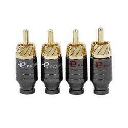 4Pcs Luxury Soldering RCA Plug Jack Connector Speaker Audio Output/Input Adapter Plug Gold plated Earphone connector jack