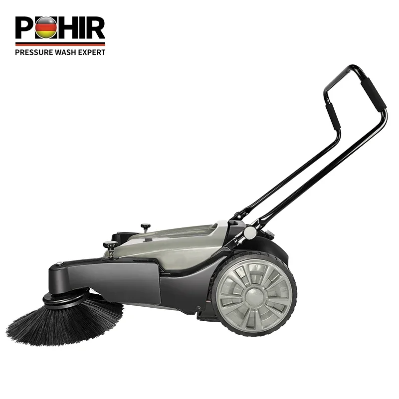 POHIR-55L Hand Push Type Sweeping Machine Handheld Floor Sweeper Manual Road Sweeper