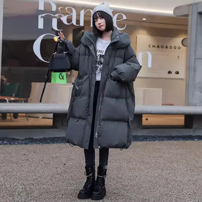 

Winter Jackets for Women Long White Duck Down Thicken Down Coats Hooded Casual Loose Thick Warm Female Commute Overcoats