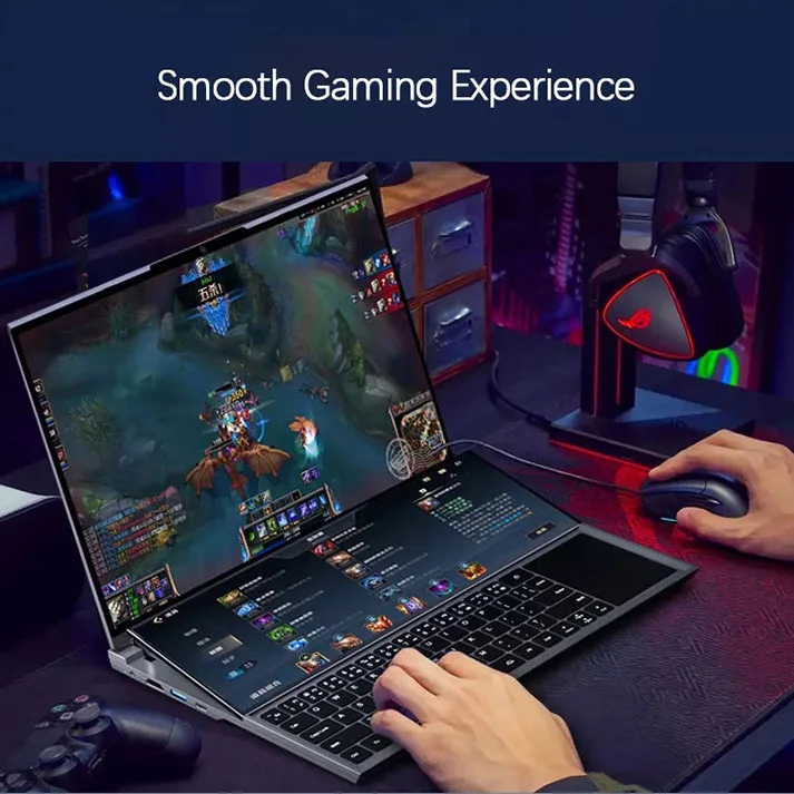 Produk Baru Laptop Layar Ganda Core I7 Generasi ke-10 Layar Sentuh Laptop Gaming PC Komputer Notebook Portabel