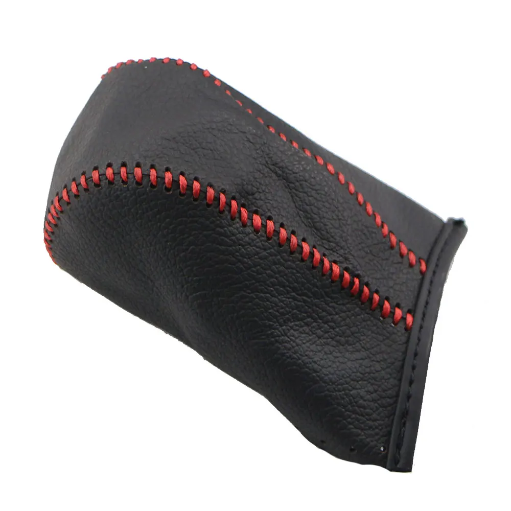 Leather Car AT MT Gear Head Shift Knob Cover Gear Collars for Mitsubishi Outlander Lancer Evolution Pajero ASX Accessories