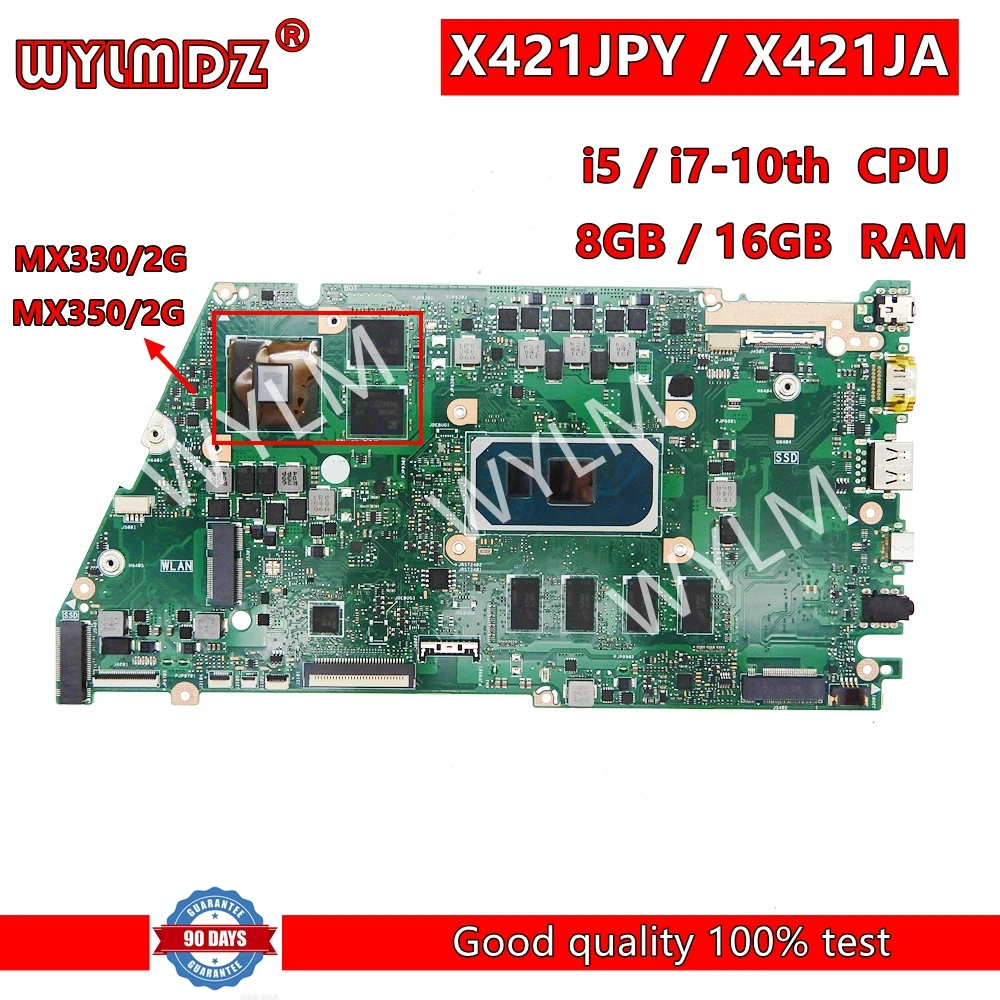 X421JA With i5 i7-10th Gen CPU 8GB/16GB-RAM MX330/MX350 GPU Laptop Motherboard For ASUS X421J X421JA X421JPY X421JQY Mainboard