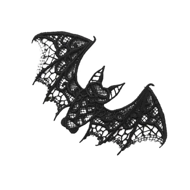 Halloween Bats Decorations Bat Web Lace Stove Cloth Realistic Exquisite Scary Spooky Knitted Embroidery Crafts For Home Door