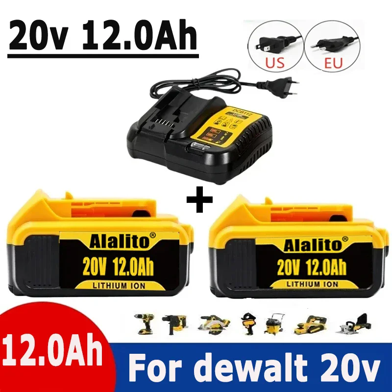 

Оригинальная литиевая батарея для DeWalt, 20 в, 12,0 Ач, запасная батарея для электроинструмента DCB200, DCB184, DCB203, DCB205