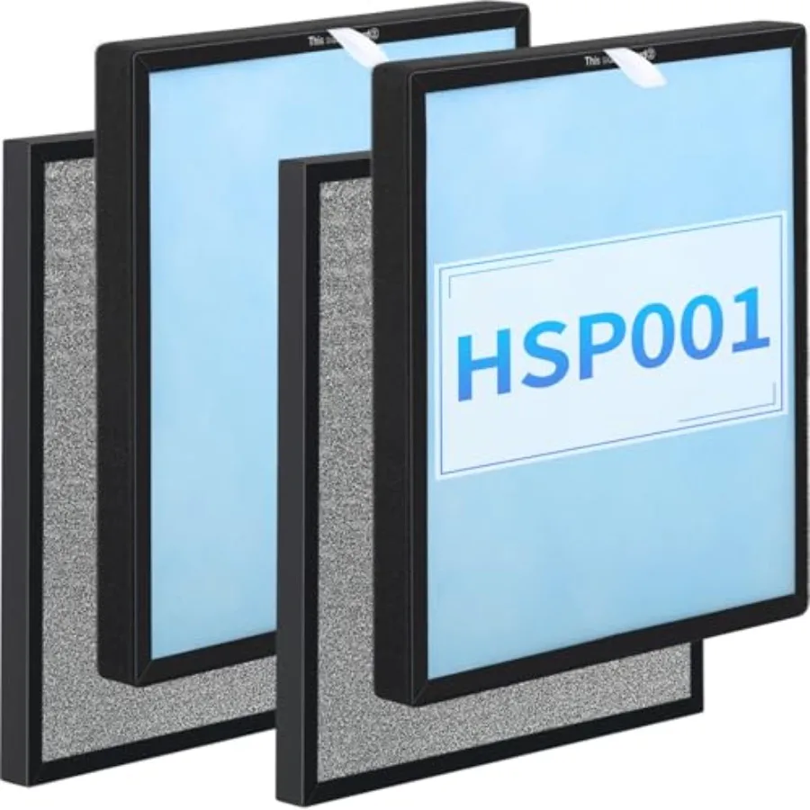 

HSP001 H1 True Hepa Replacement Filters, Compatible with HATHASPACE Air Purifier, 4 in 2 True H13 HEPA Filter with Activated Ca