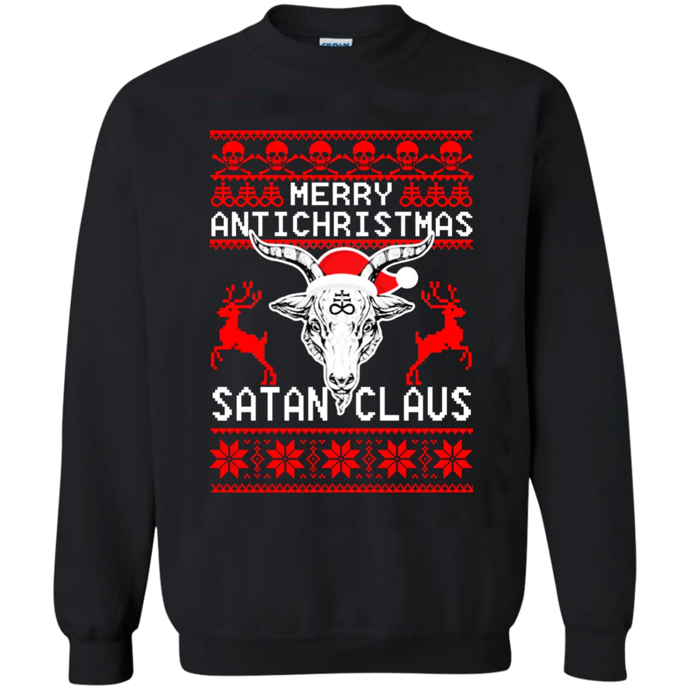 

Merry Antichristmas Satan Claus Christmas Sweater Sweatshirts 100% Cotton Comfortable Casual Mens Topclother Streetwear