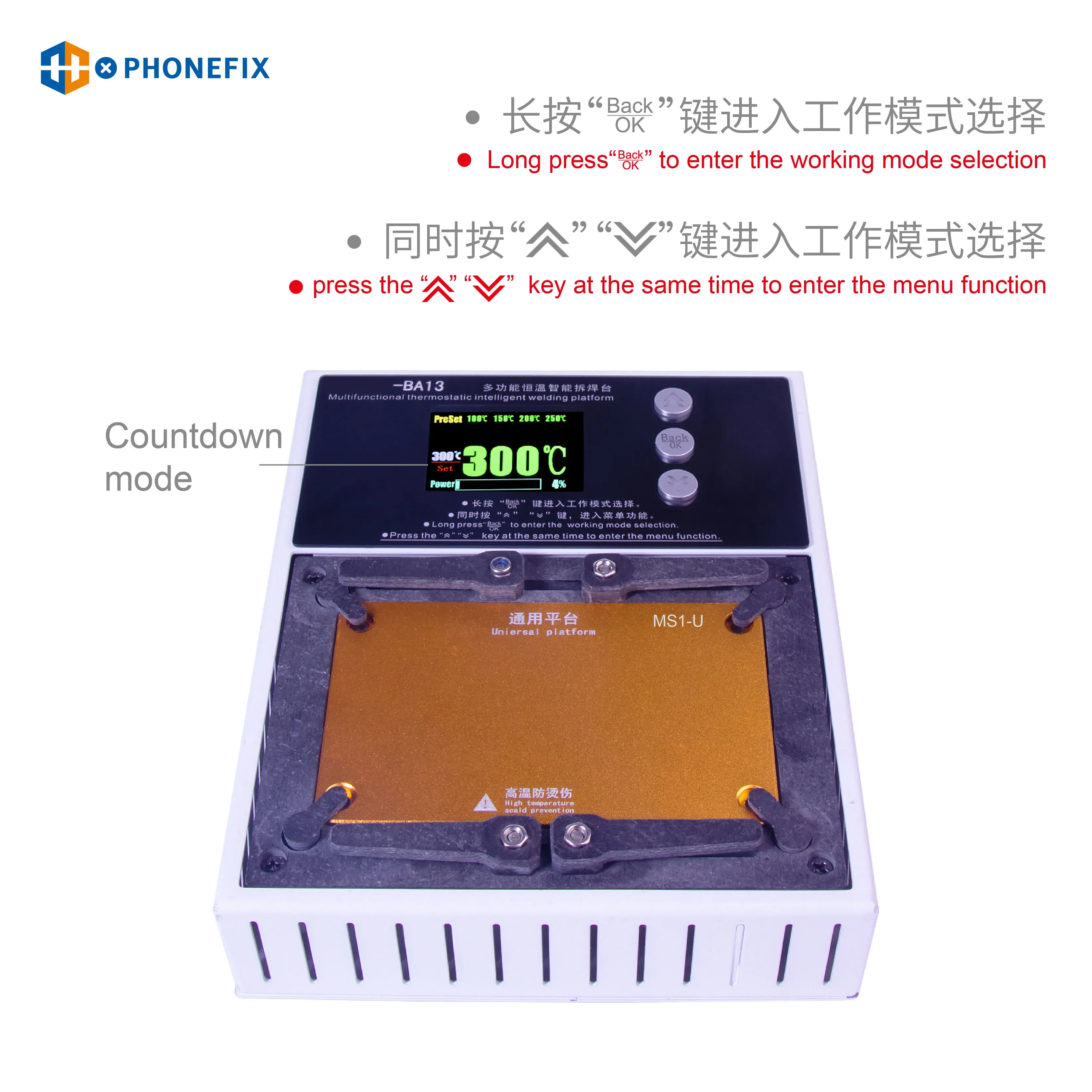 PHONEFIX L2024 Intelligent Desoldering Preheating Station for IPhone X-15ProMax IC Motherboard Soldering Planting Tin Platform