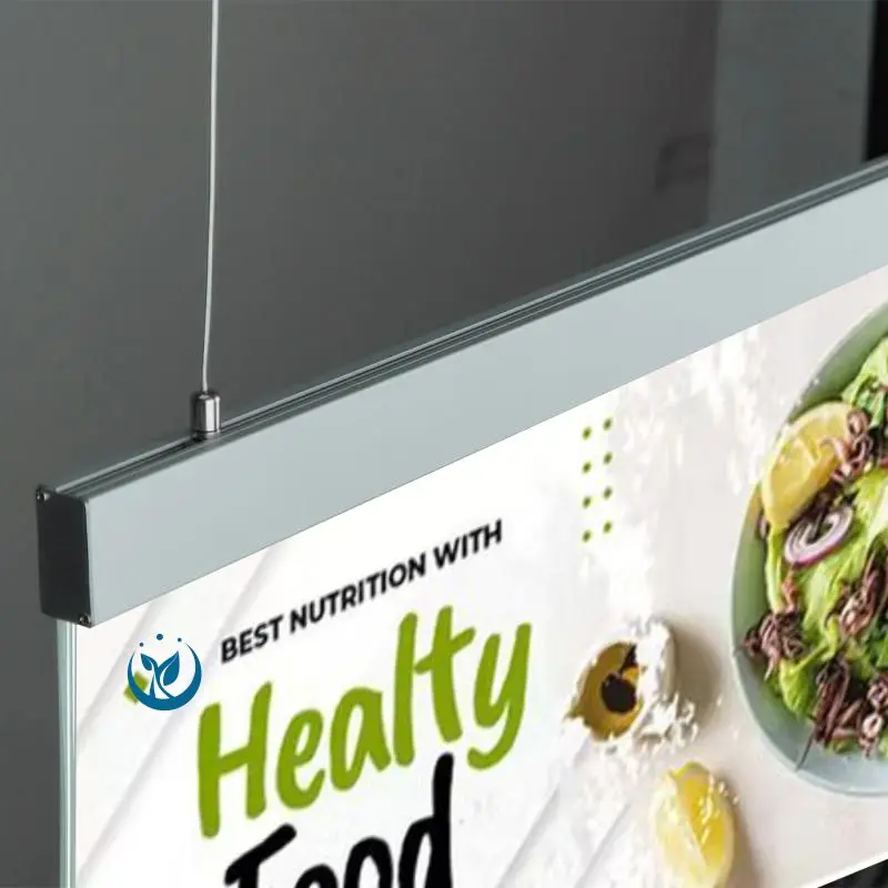 custom.Ultra-Thin Double Sided Rectangle Window Light Box Indoor Hanging Advertising Supermarket Poster