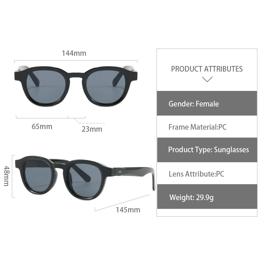 Fashion Round Sunglasses Women Retro Clear Frame Ocean Lens Shades UV400 Men Rivets Party Sun Glasses Beach Oculus