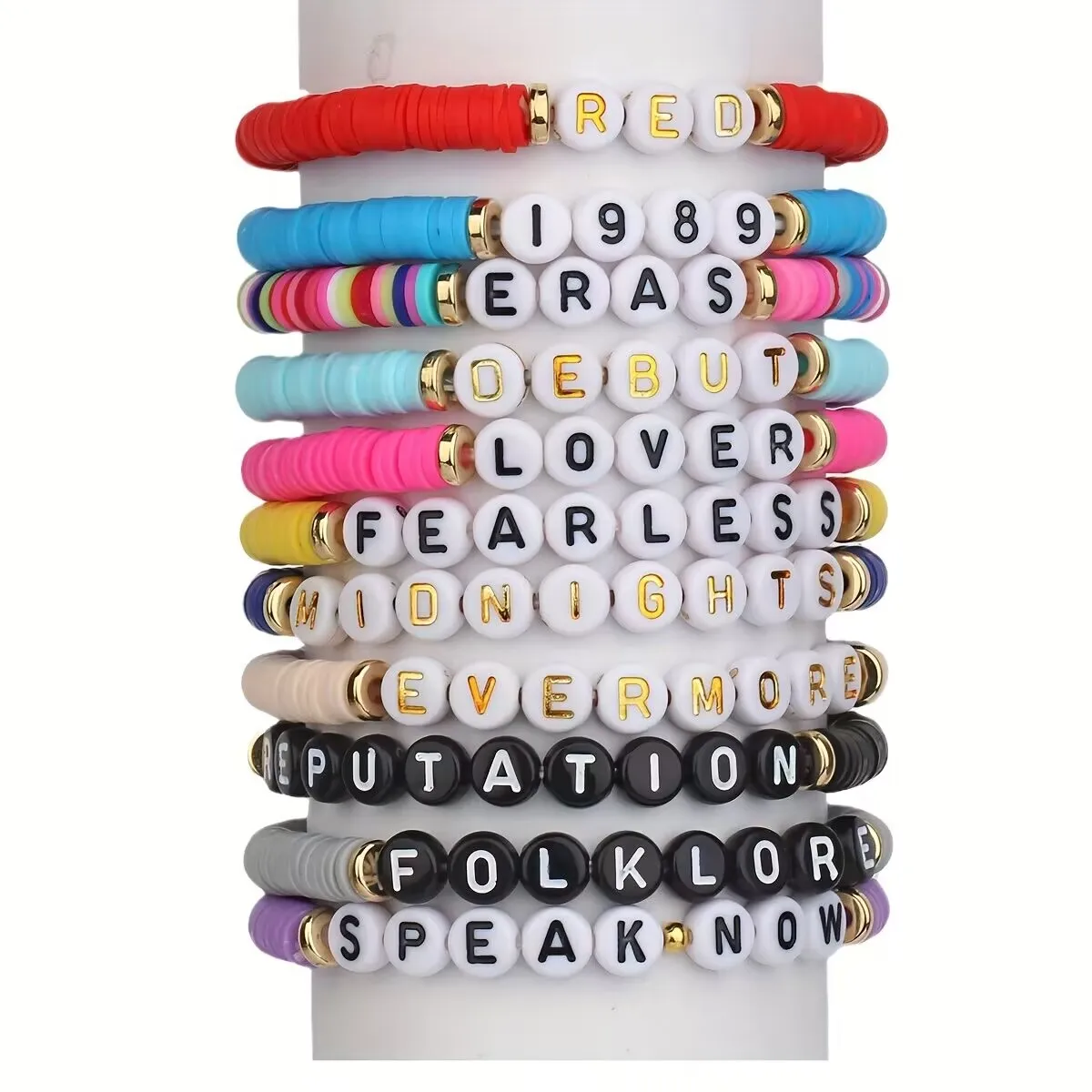 New Taylor Swift Bracelet Letter Pink Friendship Bracelet Lover Fearless Antihero 198 9 Reputation Bracelet Combo