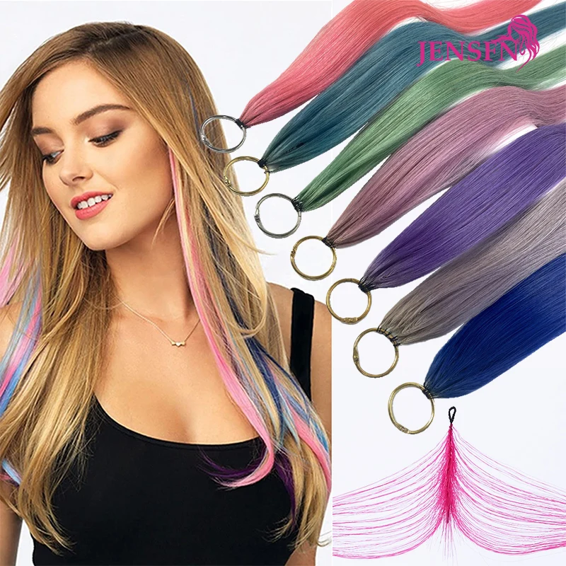 JENSFN Micro feather new hair extensions Human Hair Straight Hand knitting  20 Inch 0.8g/Strand Color Hair salon supplies