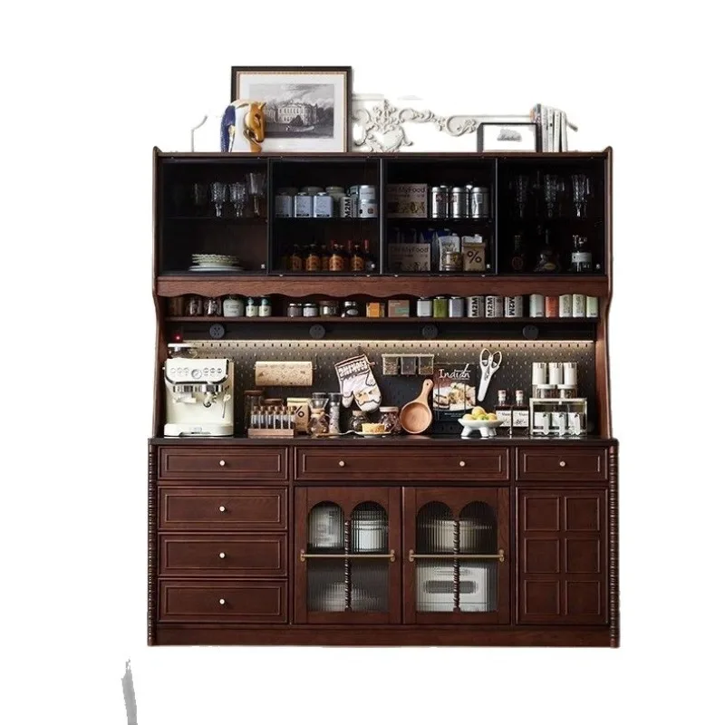 

Solid wood retro French side cabinet, living room wine cabinet against the wall, American storage cabinet