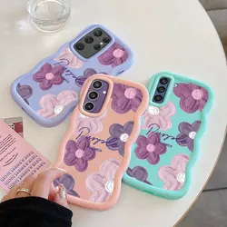 Flower Fashion Phone Case For Samsung Galaxy S21 S22 S23 S24 FE ULTRA 5G  Soft Coque Wavy Edged Shockproof Cover Girl Shell