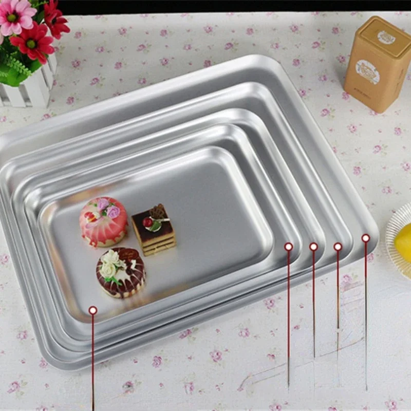 Baking Tray Rectangle Oven Baking Aluminium Cake Pan Non-Stick Biscuit Cookie Macaroon Pastry Tools Bakeware Set  baking sheet