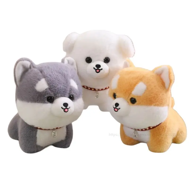 

Cartoon 25cm Fluffy Dog Stuffed Toy Kawaii Blessing Puppy Model Husky Plush Accompany Doll Toys For Children Gifts Home Decor