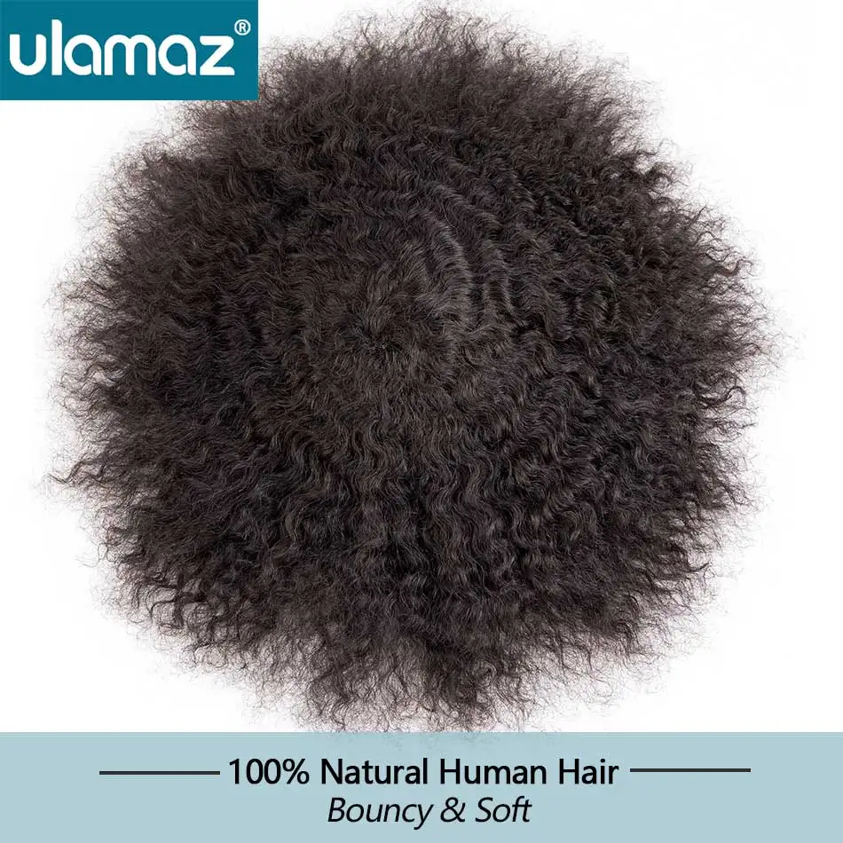 Full Lace Man Pruik Afro Wave Toupee Voor Afrikaanse Mannen Krullend Pruiken Menselijk Haar Mannelijk Haar Prothese 130% Dichtheid Mannen Haar Systeem Unit