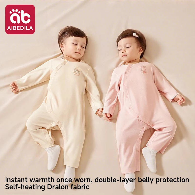 AIBEDILA Dralon Thermal Baby Romper Autumn Winter Unisex Newborn Warm Bodysuit Pajamas Base Underwear For Infant Boys Girls