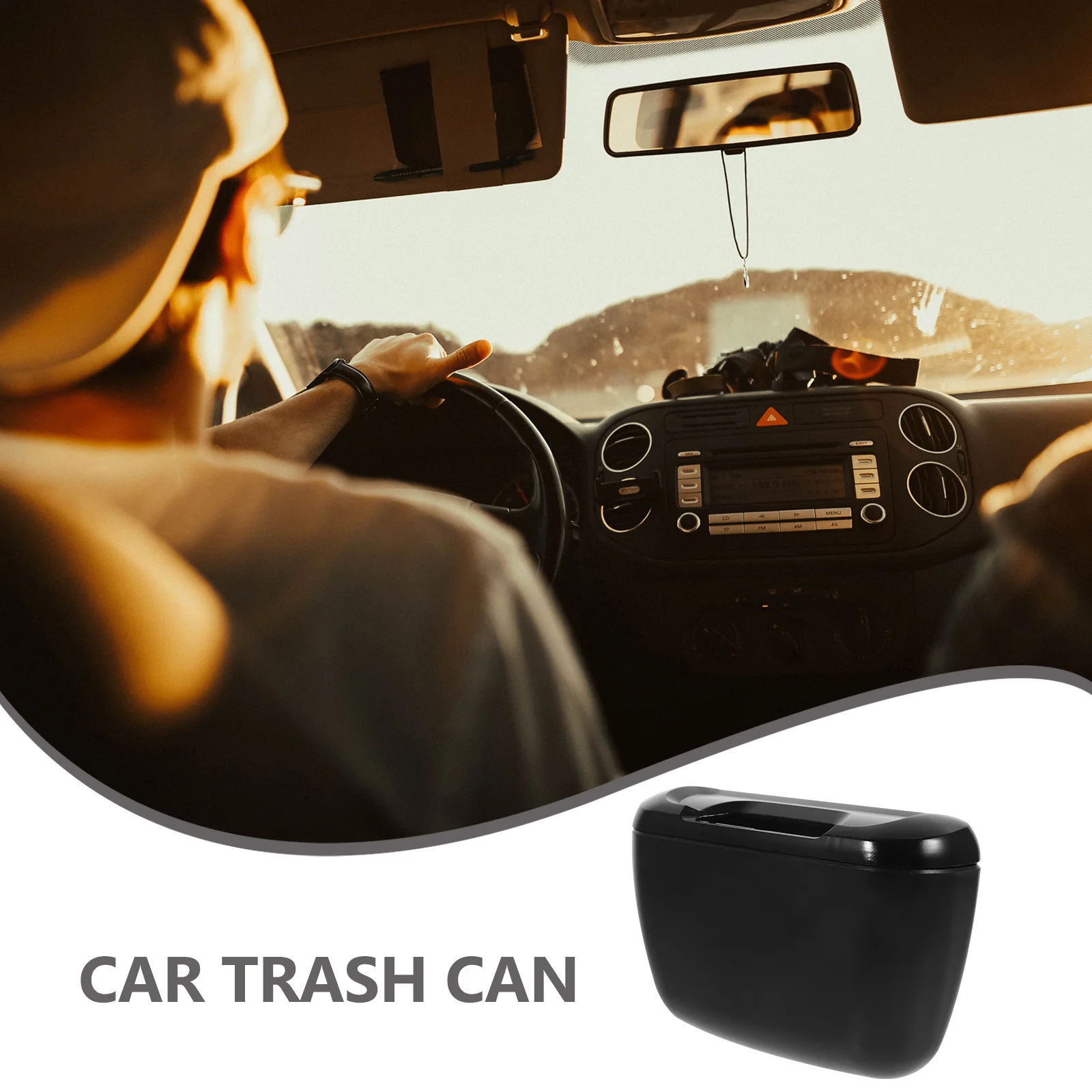 

Universal Leak Proof Portable Hanging Car Trash Can Mini Travel Garbage Bin Auto Trash Storage Black Auto Garbage Can