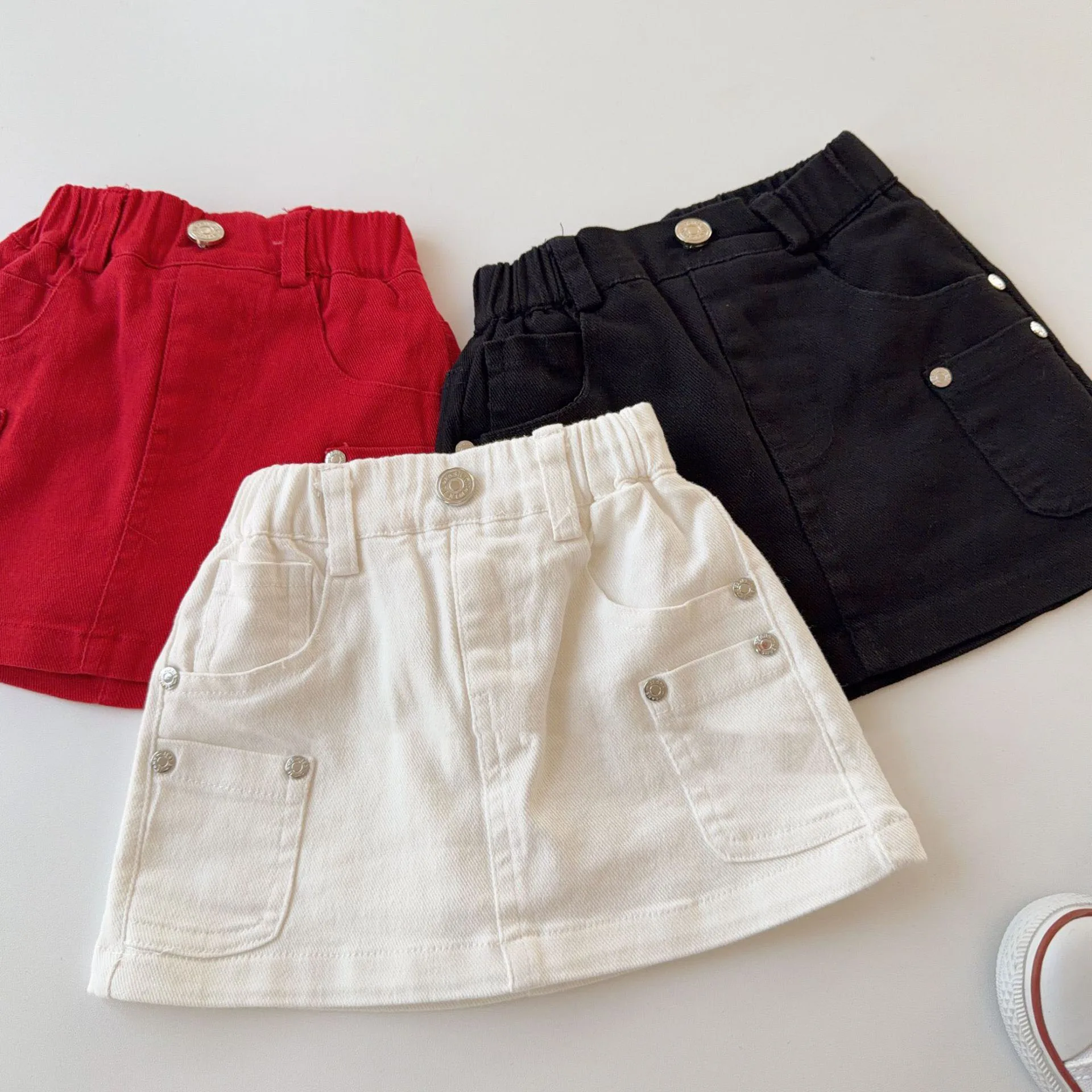 

Детская хлопковая короткая юбка для девочек, летняя мини-юбка А-силуэта с карманами, новинка 2026 года, танцевальная юбка для малышек