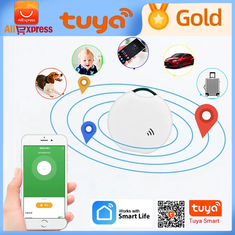 

Смарт-тег Tuya Bluetooth, устройство против потери, умный трекер, двусторонний поиск, Android IOS, трекер для ключей, локатор предметов, работа с Smart Llfe