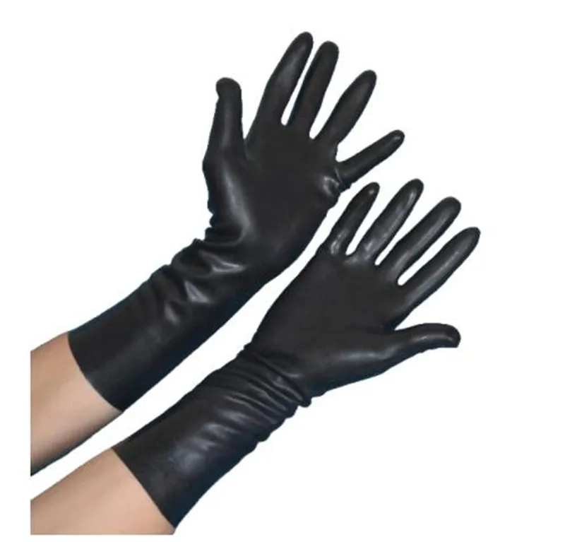 Guantes de látex cortos Unisex, manoplas de goma de látex para muñeca, disfraz de fetiche, guantes femeninos