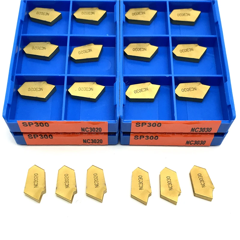 Herramienta de torneado ranurado de Metal, insertos de carburo ranurado, separación y ranurado, herramienta de torno, SP200, SP300, SP400, PC9030,