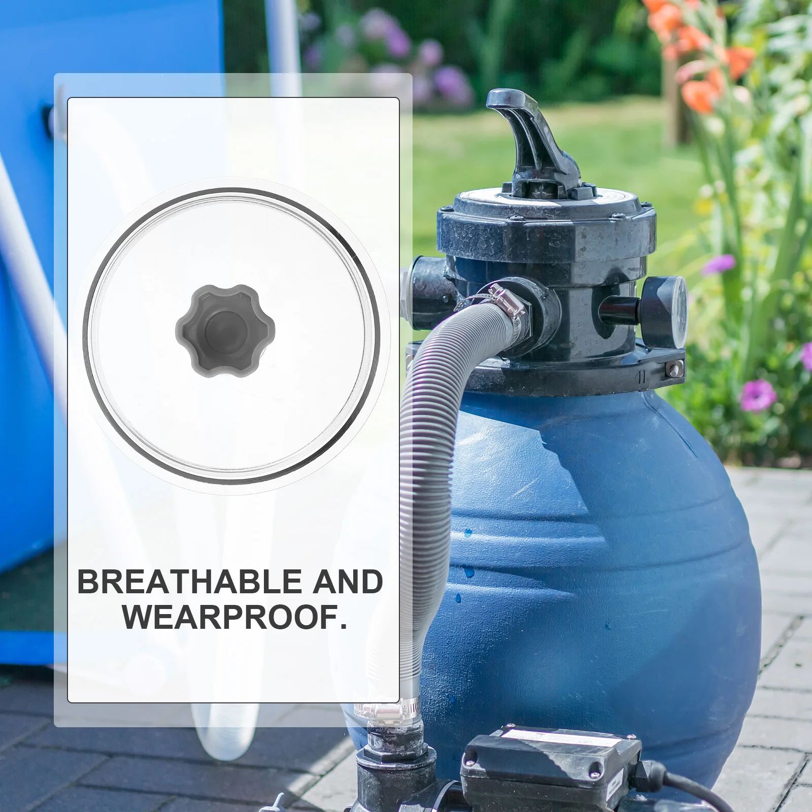 

1 Set Pool Cover Replacement Cap For Sand Filter Pump Durable Plastic Rubber Seal Leakproof Easy Install Compatible With Intex
